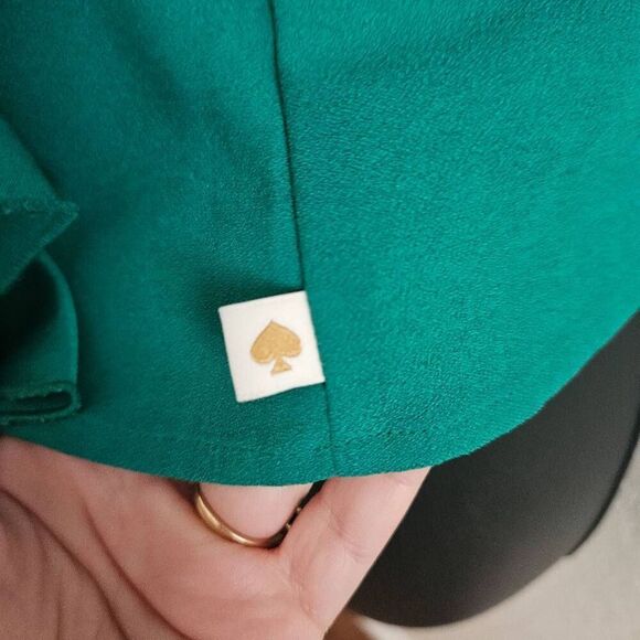 Kate Spade Emerald Green Flutter Blouse - Picture 3 of 8